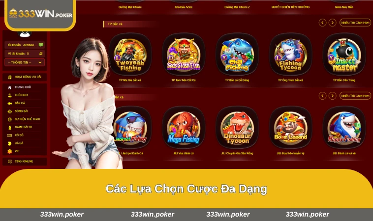 Kho trò chơi đa dạng từ bắn cá, sòng bài, thể thao đến đá gà