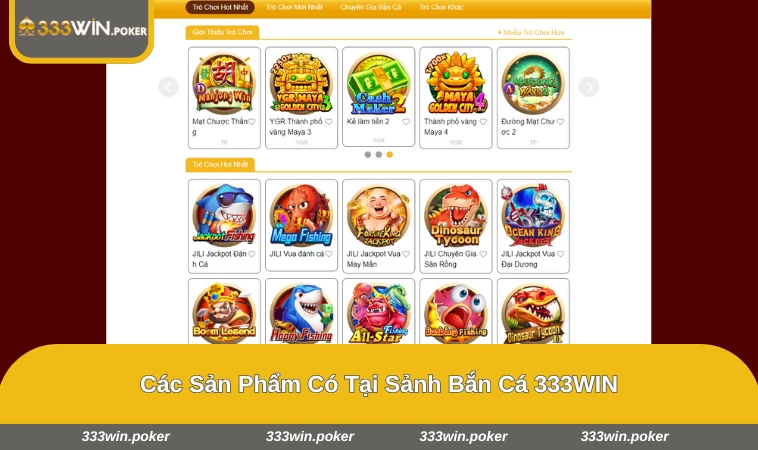 Các sản phẩm bắn cá đa dạng với nhiều mức thưởng khác nhau