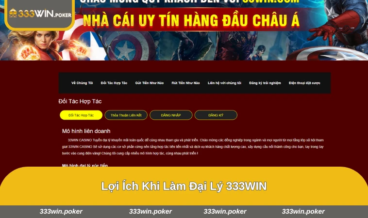 Lợi ích và hoa hồng khi làm đại lý của 333WIN