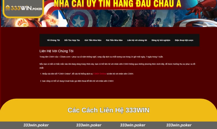 Nhân viên hỗ trợ 333WIN trực tuyến qua chat và hotline