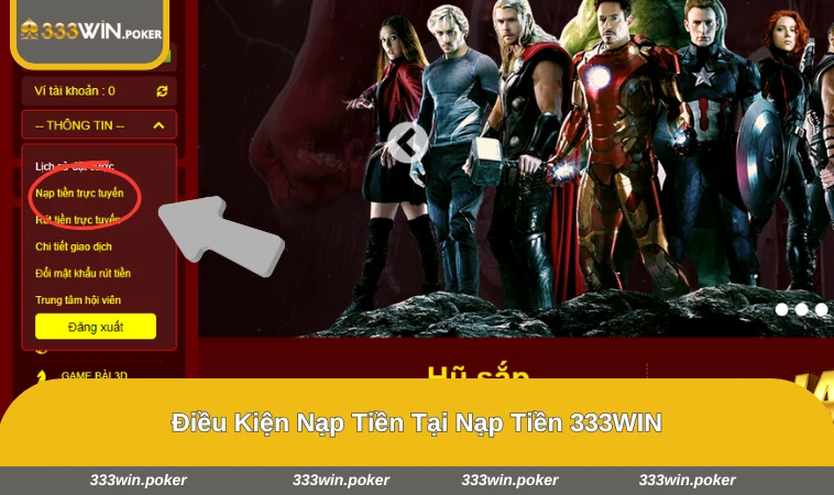 Giao diện yêu cầu xác minh tài khoản và số dư nạp tiền