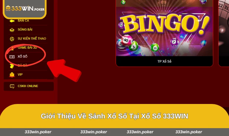 Xổ Số 333WIN 1 Giao diện sảnh xổ số với các loại vé đang chờ người chơi đặt cược.